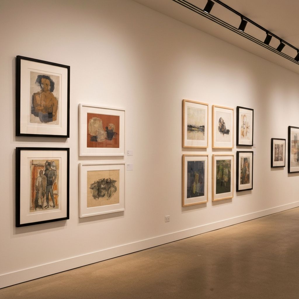 Contemporary art gallery with curated artworks